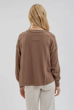 Load image into Gallery viewer, Coffee Henley Knit Top
