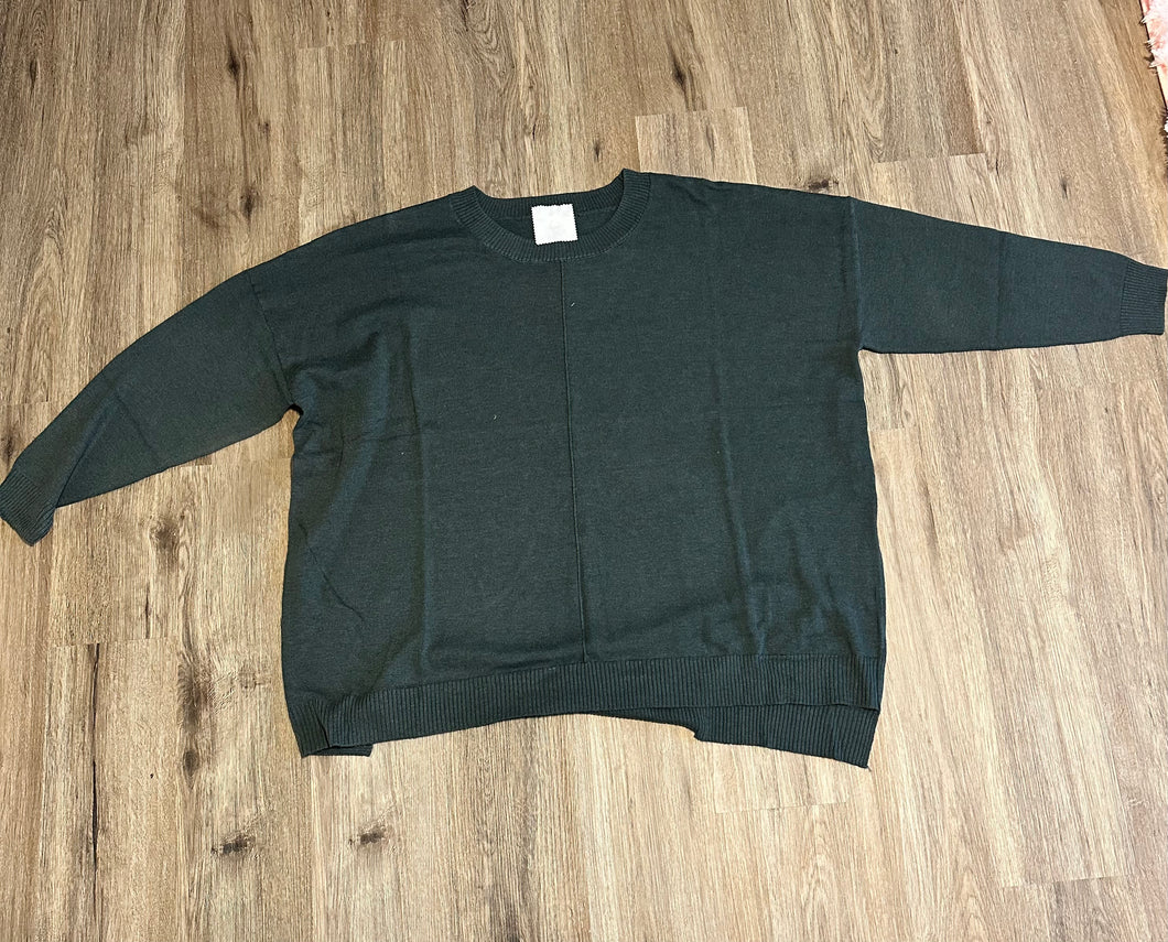 Plus Size Extended Should Sweater Hunter Green SKUBPESSG