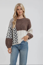 Load image into Gallery viewer, Colorblock Chevron Sweater
