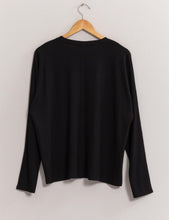 Load image into Gallery viewer, Black Long Sleeve Top with Front Seam
