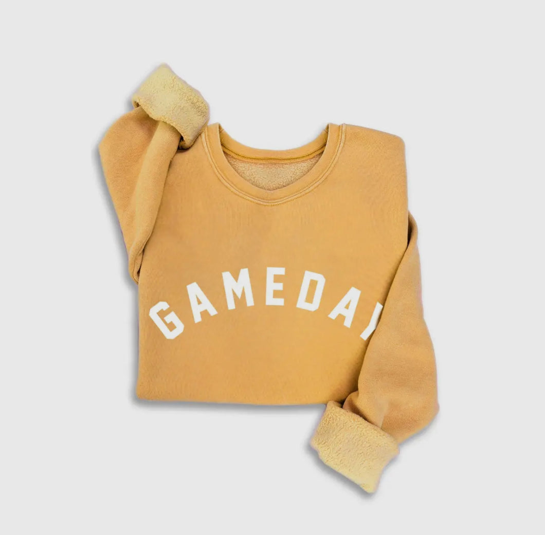 Mineral mustard gameday crewneck