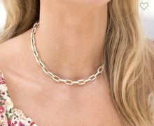 Load image into Gallery viewer, White &amp; gold choker necklace
