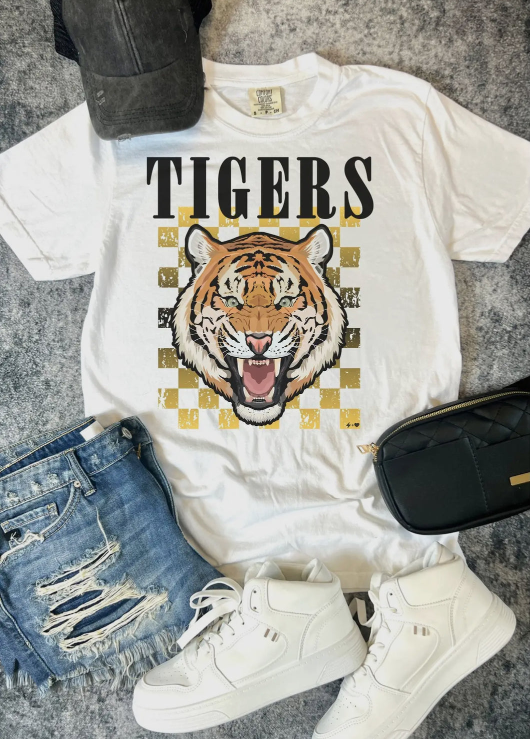 Checkered Tigers Comfort Colors Tee