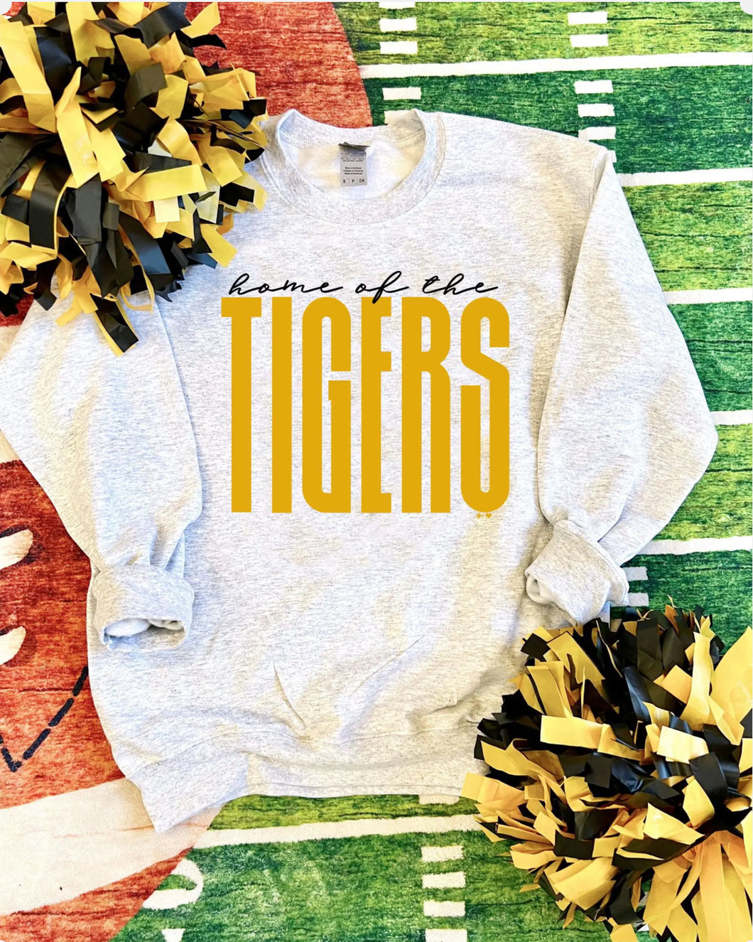 Adult Grey Home of the Tigers Crewneck