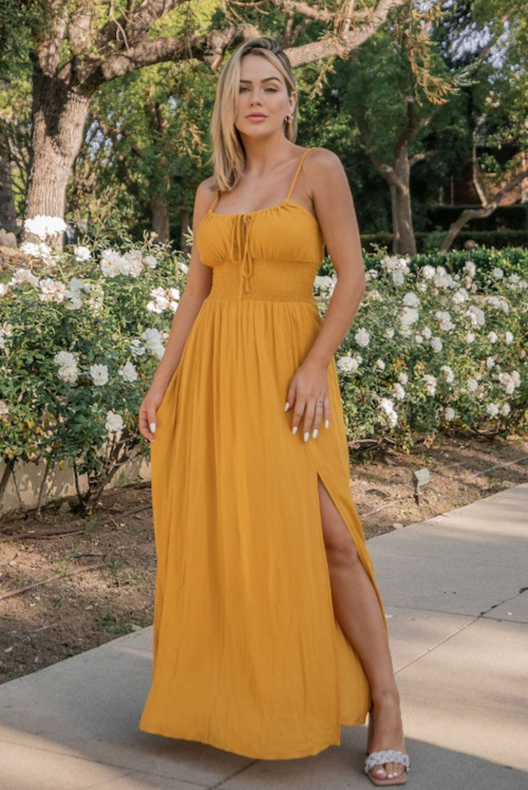 Yellow maxi dress