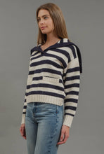 Load image into Gallery viewer, Navy &amp; Cream Sailor Sweater
