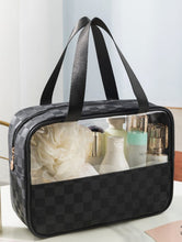 Load image into Gallery viewer, Black &amp; Clear Makeup Bag
