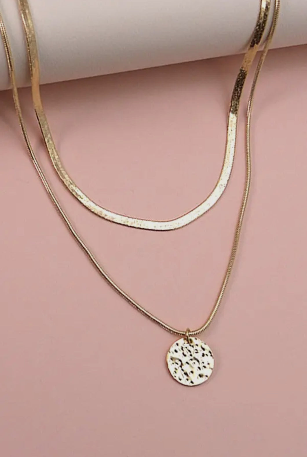 Snake chain coin necklace