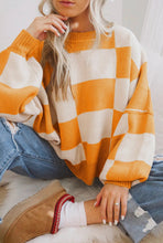 Load image into Gallery viewer, Orange checkered sweater SKUPBS
