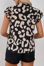 Load image into Gallery viewer, Black Leopard Flutter Blouse
