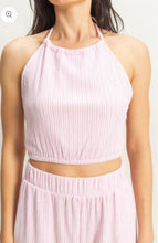 Load image into Gallery viewer, Pinstripe Pink Halter Top
