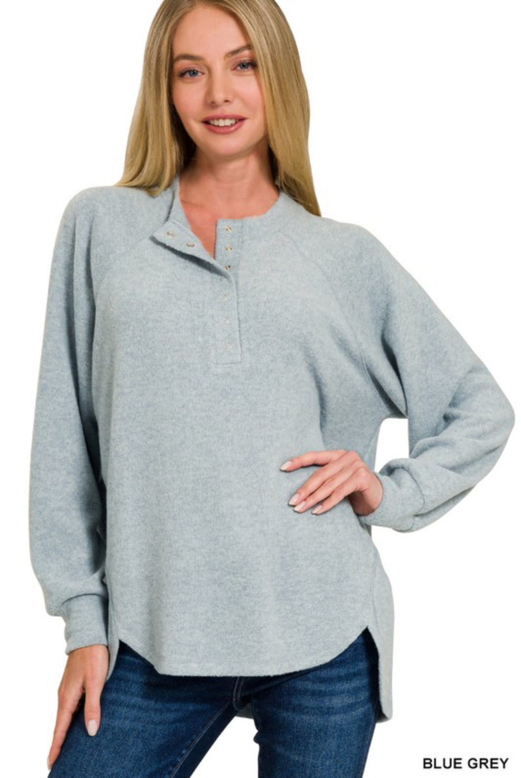 Blue grey Henley Top