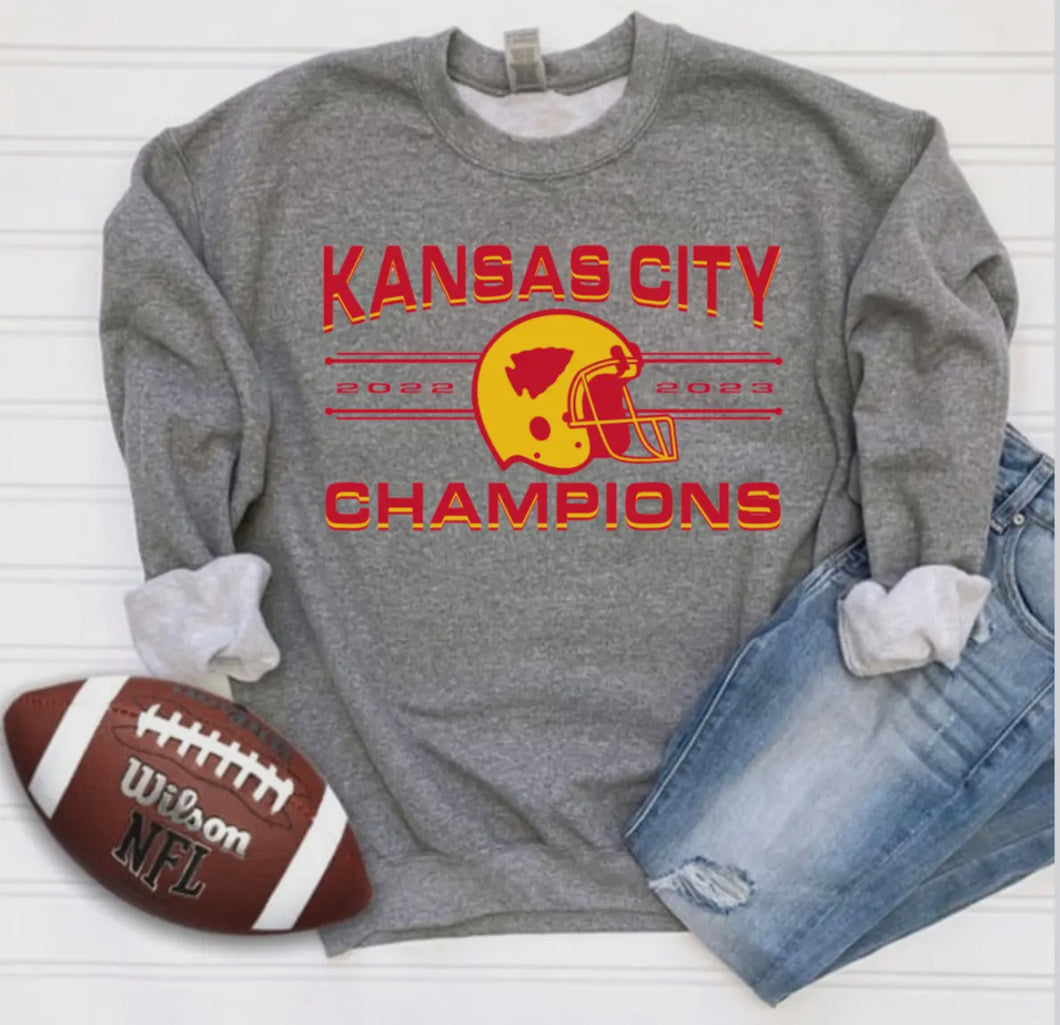 Grey Kansas City Champions Crewneck
