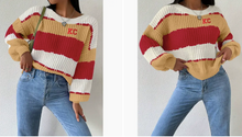 Load image into Gallery viewer, KC Red &amp; Yellow Striped Pullover Sweater
