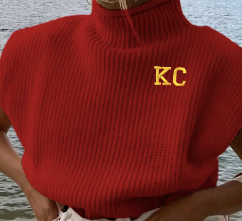 KC Red Short Sleeve Sweater