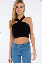 Load image into Gallery viewer, Black Cropped Criss Cross Tank SKUBD
