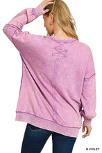 Load image into Gallery viewer, Violet Terry Acid Was Front Pocket Pullover
