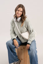 Load image into Gallery viewer, WASHED EXTENDED SHOULDER KNIT TOP: OATMEAL
