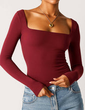 Load image into Gallery viewer, Square Neck Cropped Basic Tee: Dark Grey
