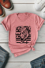 Load image into Gallery viewer, Distressed Tiger Unisex Round Neck Tee: H Grey/Brwn / S / Graphic T-Shirt
