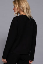 Load image into Gallery viewer, Long Sleeve Round Neck Soft Knit Top: BLK-black / L
