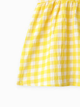 Load image into Gallery viewer, Single-Piece Baby Girl Plaid and Lemon Fruit-Themed Dress: Pale Yellow / 18-24 Months
