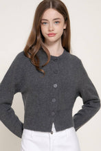 Load image into Gallery viewer, Long Sleeve Round Neck Button Down Sweater Cardigan: TPE-taupe / S
