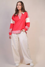 Load image into Gallery viewer, Color Block Solid &amp; Stripe Casual Knit Top: SAGE
