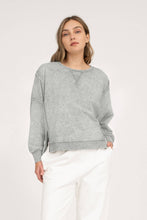 Load image into Gallery viewer, WASHED EXTENDED SHOULDER KNIT TOP: OATMEAL
