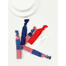 Load image into Gallery viewer, American Flag Hair Tie Bracelet Set: MIX COLOR / ONE
