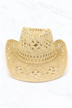 Load image into Gallery viewer, Western Style Cowboy Handmade Woven Straw Hat: Khaki

