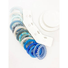 Load image into Gallery viewer, Blue Tone Multi Design Spiral Hair Ties: MIX COLOR / ONE(12)

