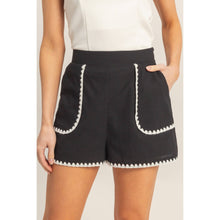 Load image into Gallery viewer, Scallop Trim High-Waisted Shorts: BEIGE
