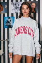 Load image into Gallery viewer, KANSAS &#39;KANSAS CITY &amp; KC&#39; Reversible Mock-neck Sweatshirt: HEATHER GRAY
