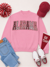 Load image into Gallery viewer, Mixed Pattern Big Letter Custom Graphic Mock Neck Sweatshirt: Black
