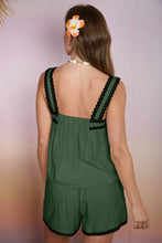 Load image into Gallery viewer, CONTRAST SCALLOPED TRIM SLEEVELESS LINEN CAMI: NATURAL
