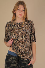 Load image into Gallery viewer, Oversized Leopard Printed Knit Top: MOCHA
