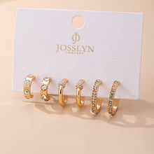 Load image into Gallery viewer, Gold-Tone Crystal Huggie Hoop Earring Set | 80E61880: SET
