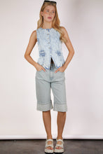 Load image into Gallery viewer, Acid Washed Denim Causal Vest: INDIGO
