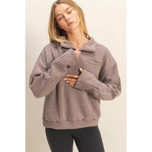 Load image into Gallery viewer, Comfy Half Zip Fleece Sweatshirt: TOMATO
