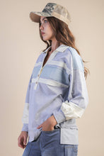 Load image into Gallery viewer, Color Block Oversized Collared Casual Knit Top: CREAM
