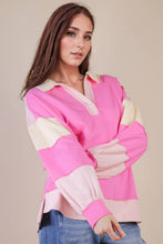 Load image into Gallery viewer, Color Block Solid &amp; Stripe Casual Knit Top: SAGE
