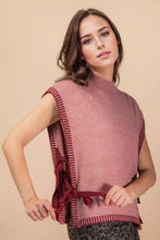 Load image into Gallery viewer, Side Tie Detail Knit Sweater Vest Top: OATMEAL
