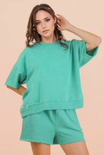 Load image into Gallery viewer, Mineral Washed Knit Casual Top: SEAFOAM
