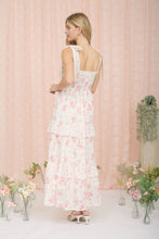 Load image into Gallery viewer, FLORAL SWEETHEART SMOCKED RUFFLE DETAIL MIDI DRESS: YELLOW MULTI
