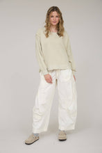 Load image into Gallery viewer, WASHED EXTENDED SHOULDER KNIT TOP: OATMEAL
