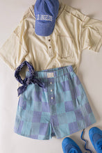 Load image into Gallery viewer, Striped &amp; Checker Boxer Shorts: BLUE STRIPE
