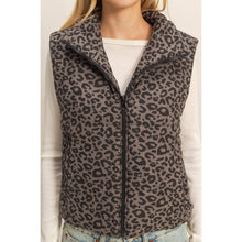 Load image into Gallery viewer, Leopard Print Puffer Vest: CREAM
