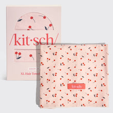 Load image into Gallery viewer, XL Hair Towel Wrap - Cherry Print
