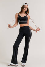 Load image into Gallery viewer, Waist Band Contrast Piping Detail Workout Pants: RED-red/off white / S
